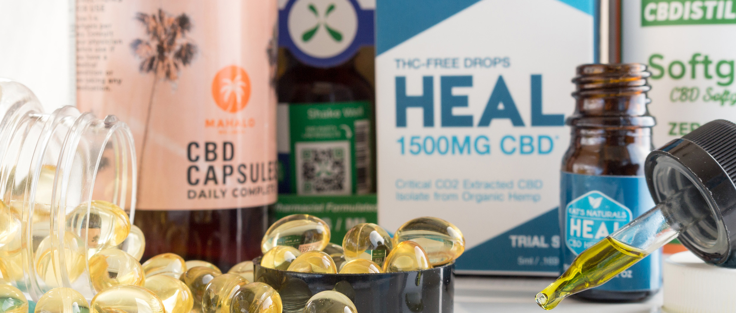 CBD products on a table
