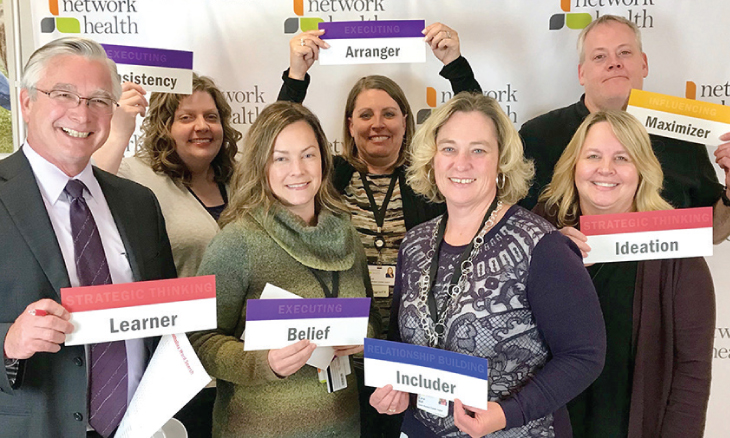 Network Health employees showing their top strengths