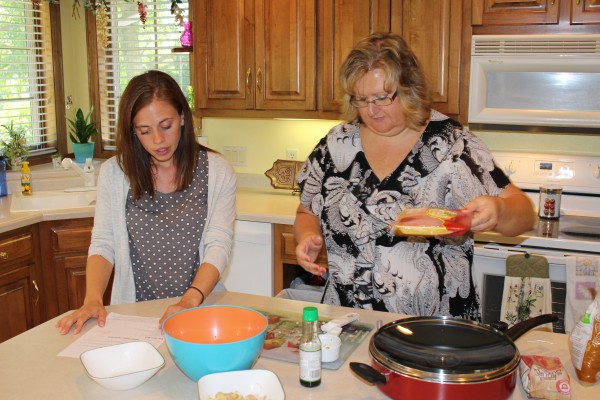 cooking in the kitchen